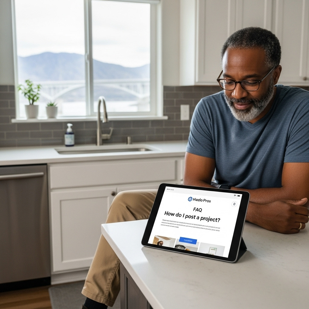 Hazlo Pros FAQ image - man using tablet